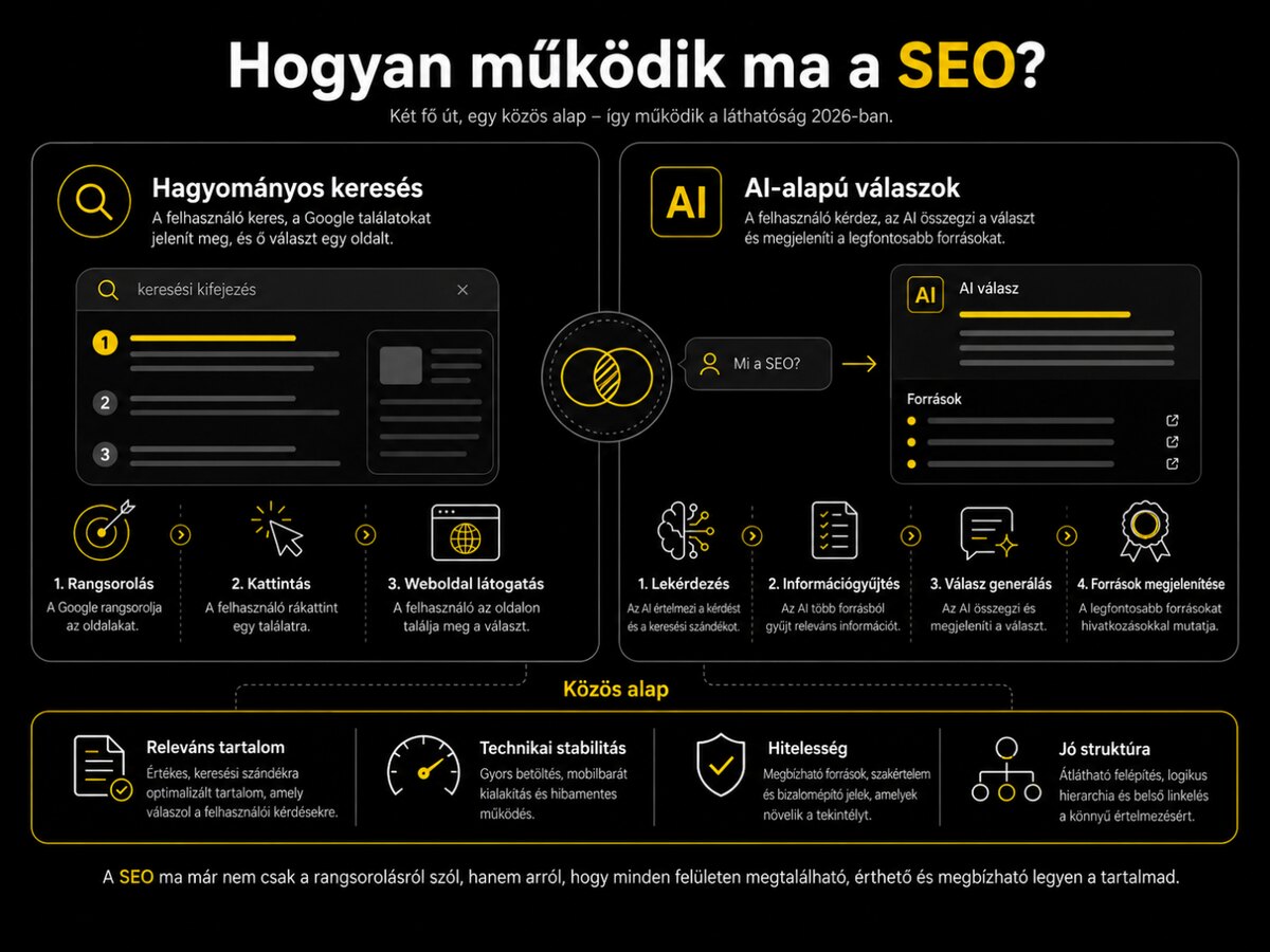 Hogyan működik ma a SEO: hagyományos keresés és AI-alapú válaszok közös alapokon